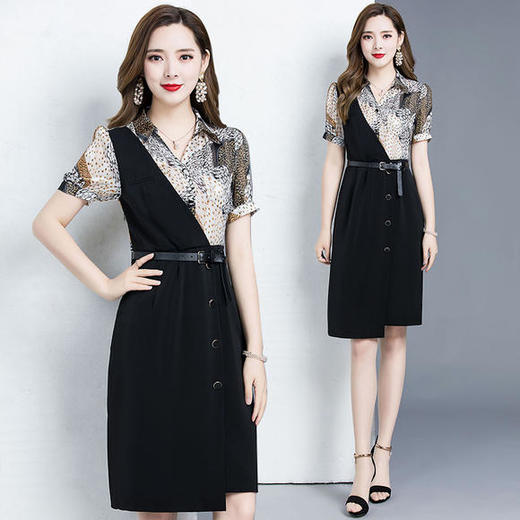 YWE-HYX-B22035新款气质减龄印花连衣裙 商品图3