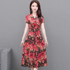 QYM-XYKL-TK13新款优雅气质修身印花短袖连衣裙 商品缩略图1