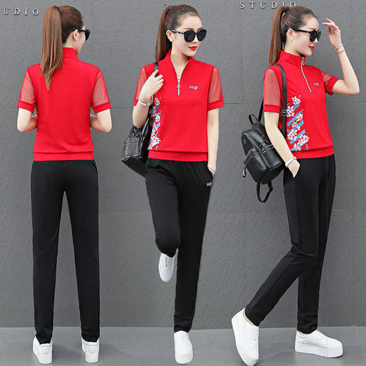 SP-CMT8-259新款时尚潮流洋气印花休闲运动套装 商品图4