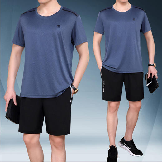 SP-9078SZSE新款男士薄款短袖短裤休闲运动两件套TZF 商品图0