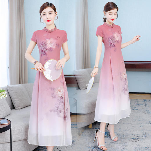 XFFS-9303新款旗袍连衣裙夏季中国民族风裙子 商品图4