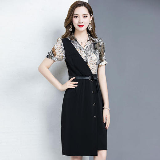 YWE-HYX-B22035新款气质减龄印花连衣裙 商品图1