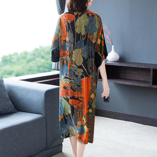 AHM-as0831夏新款复古宽松休闲印花连衣裙 商品图2