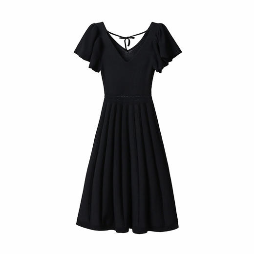 XC-9353欧美针织衫连衣裙  纯色钩花镂空版型 商品图4