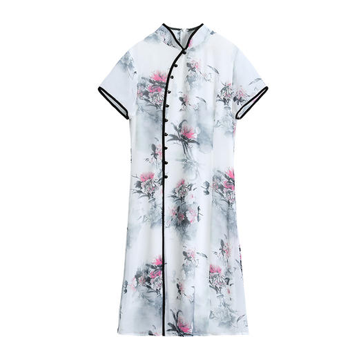 YYX-9276夏新款中国风复古修身显瘦短袖印花裙 商品图3