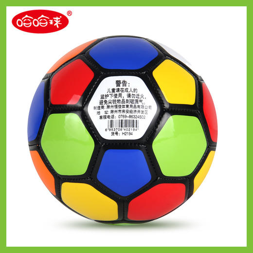 哈哈球 2号七彩儿童足球PVC皮球 幼儿园宝宝户外草地玩耍球送球针 商品图2