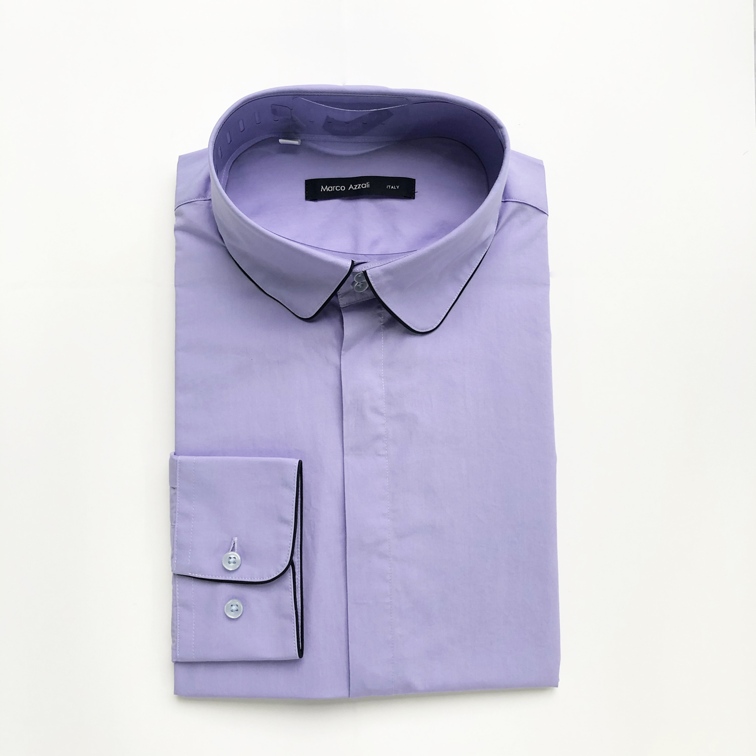 Marco Azzali 浅紫色圆领高领座款长袖衬衫 C3619A00