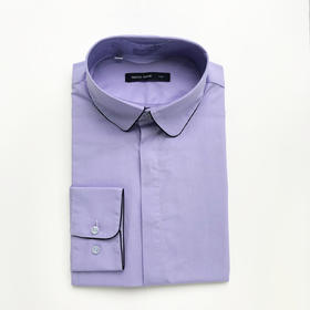 Marco Azzali 浅紫色圆领高领座款长袖衬衫 C3619A00