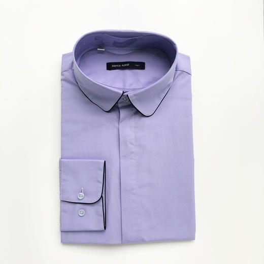 Marco Azzali 浅紫色圆领高领座款长袖衬衫 C3619A00 商品图0