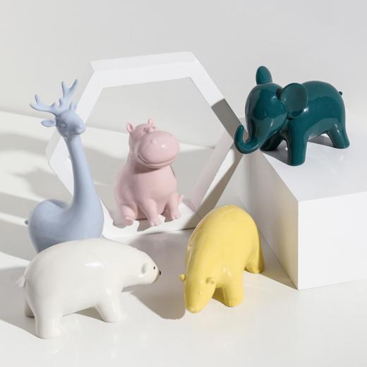 【家居摆件】*现代简约陶瓷动物摆件创意家居儿童房桌面装饰礼品工艺品 商品图0