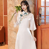 XYFFS9808新款中国风优雅气质修身立领刺绣连衣裙TZF 商品缩略图2