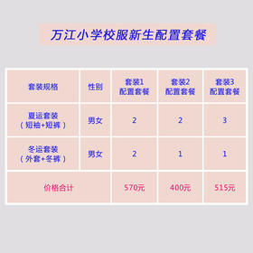 东莞万江小学校服新生套餐预售（男女）