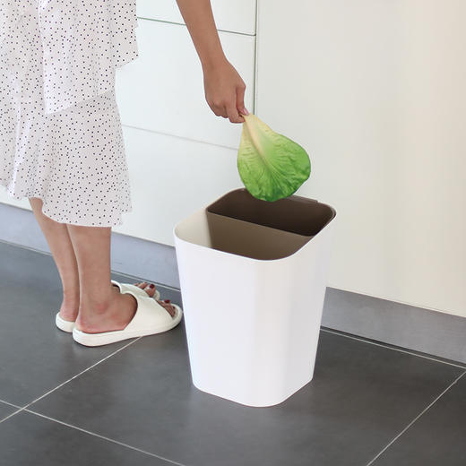【干湿分离，垃圾分类】垃圾桶家居用北欧日系敞口纸篓桶客厅卧室厨房间厕所卫生办公室宿舍双隔层加厚塑料筒 商品图5