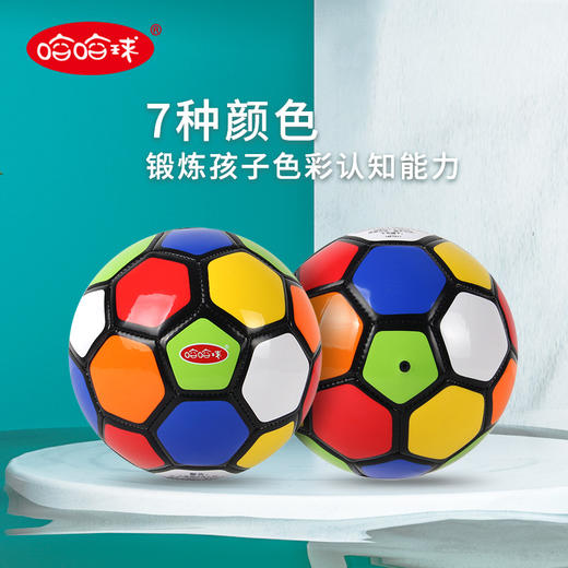 哈哈球 2号七彩儿童足球PVC皮球 幼儿园宝宝户外草地玩耍球送球针 商品图1