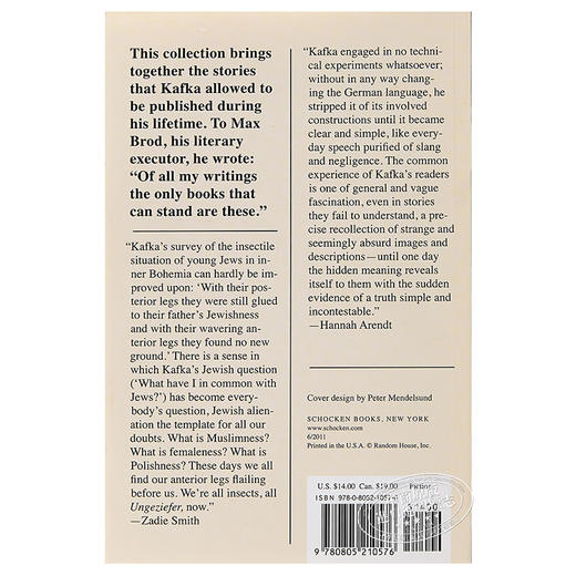 预售 【中商原版】The Metamorphosis: And Other Stories (The Schocken Kafka Library) 卡夫卡：变形记 企鹅兰登封面展 毛边书 商品图1