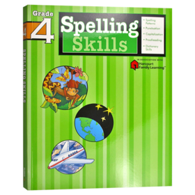 Flash Kids 小学英语拼读技巧四年级 英文原版 Spelling Skills Grade 4 美国教材教辅 Harcourt Family Learning 家庭英文学习