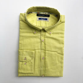 Marco Azzali 荧光黄珠地面料长袖衬衫 C3624800