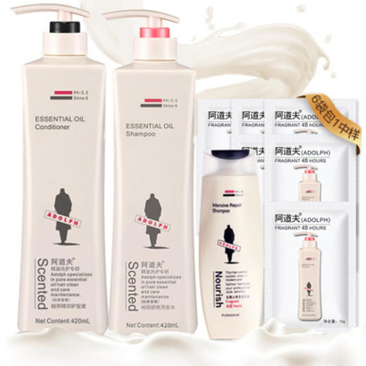 ADOLPH/阿道夫/精油香氛洗发水洗头膏420ml*2赠七件 控油清爽 男女通用控油祛屑柔顺发丝JPY带授权招加盟代理 商品图0