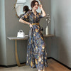 WZNH-QSLG929配腰带  2020新款碎花收腰气质显瘦洋气流行长裙 商品缩略图3