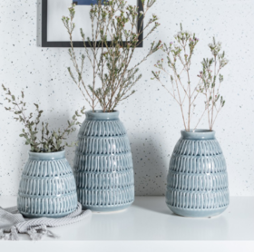 【花瓶】陶瓷花瓶 裂纹釉欧式瓷器 装饰家居创意插花器 玄关摆件花器艺术