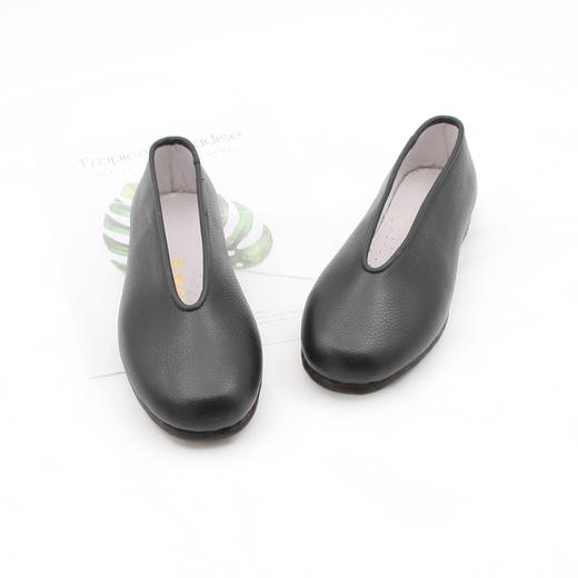 内联升男鞋手工单鞋皮便镶芯荔枝纹小元口鞋7138A 商品图5