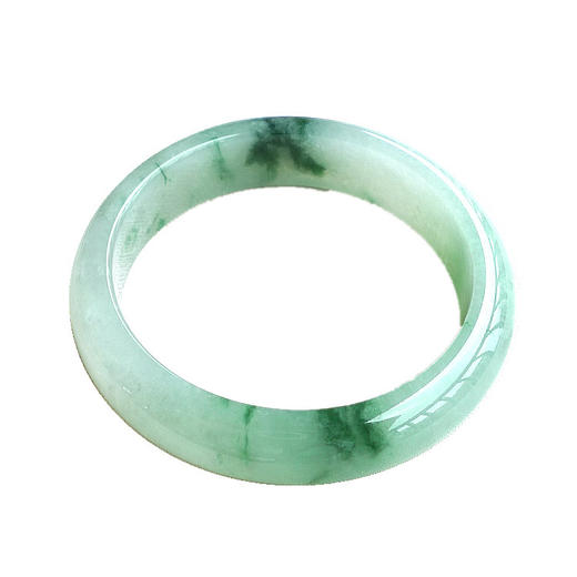 OCMY-冰种翡翠缅甸贵妃玉手镯正圈宽版飘花玉镯子女款 商品图4