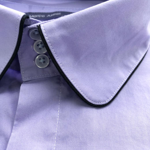 Marco Azzali 浅紫色圆领高领座款长袖衬衫 C3619A00 商品图1