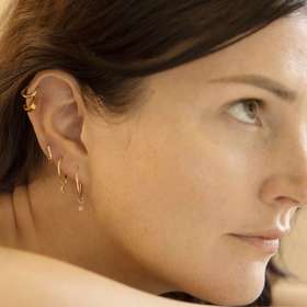 北京仓｜Otiumberg-Hoop-小星星 白色托帕石 圆环 耳环（单只）［英国设计师］