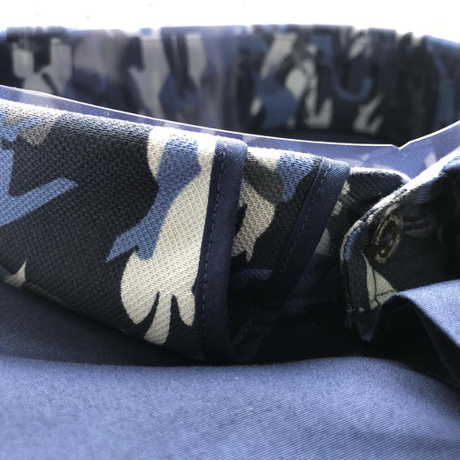 Marco Azzali 藏青与迷彩拼接款长袖衬衫 C3618100 商品图1