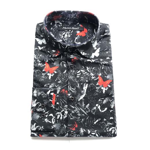 Marco Azzali 蝴蝶印花长袖衬衫 C3911200 商品图0