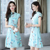 YYX-9110夏新款印花中国风修身小清新连衣裙 商品缩略图3