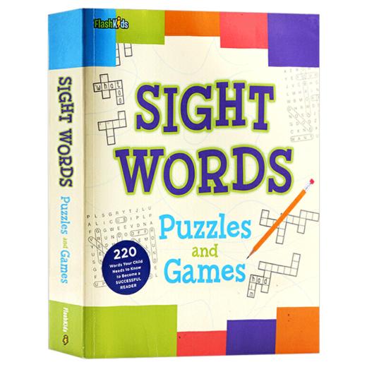 220个高频词汇练习进阶第2册 英文原版 Sight Words Puzzles and Games 英文版常见字核心词儿童词典字典 进口英语词汇学习书籍 商品图0