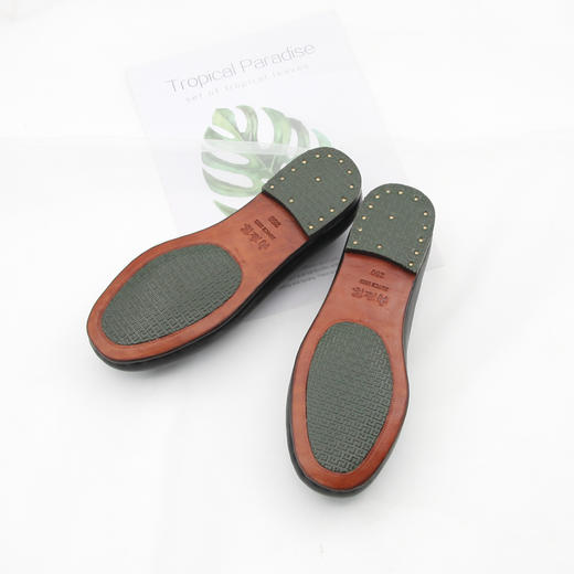 内联升男鞋手工单鞋皮便镶芯荔枝纹小元口鞋7138A 商品图2