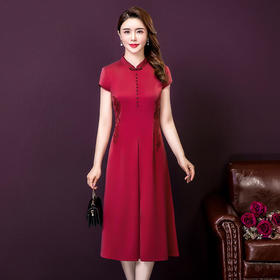 YMR-8336夏新款复古收腰显瘦刺绣连衣裙