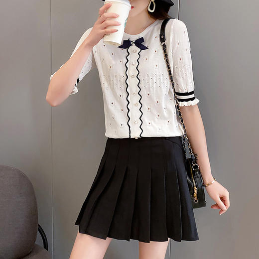 XC-9928网红新款  韩版小个子时尚休闲冰丝针织连衣裙子套装 商品图2