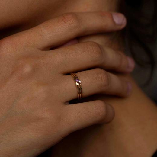 北京仓｜Otiumberg-Birthstone-8月生辰石 9K黄金 橄榄石 戒指［英国设计师］ 商品图0