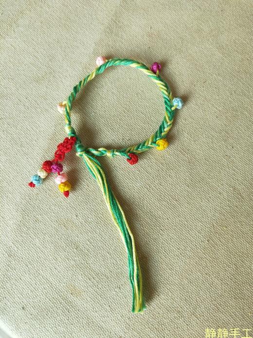 华德福手工静静手工端午节五色丝线手绳手编绳绣线手编