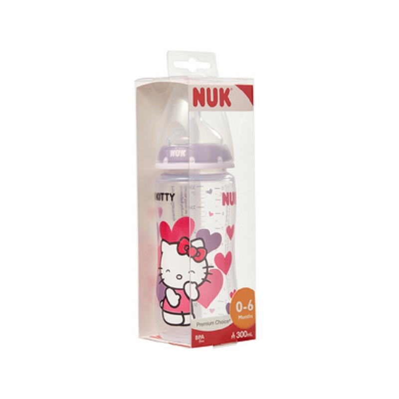 德国NUK300ML宽口PP彩色Hello Kitty印花奶瓶JPY带授权招加盟代理