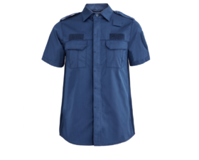 TBM-夏季薄款作训短袖上衣-弹力格子布-宝蓝色