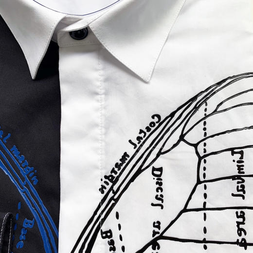 Marco Azzali 黑白色蝴蝶印花衬衫 C3801200 商品图2