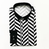 Marco Azzali 黑白几何线条印花长袖衬衫 C3905300 商品缩略图0