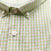 Marco Azzali 绿白格棉麻混纺短袖衬衫 C3853700 商品缩略图1