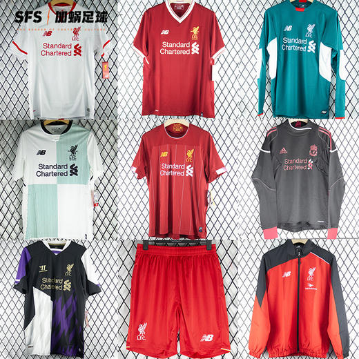 SFS NB正版 1516 1718利物浦短袖球衣 长袖训练服短裤出场外套 商品图0