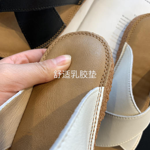 夏日bi备超软超舒适不磨脚牛皮交叉平底凉拖鞋 三天无理由退换 商品图6