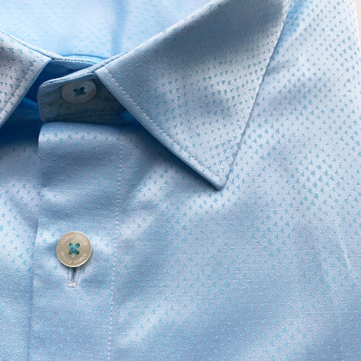 Marco Azzali 浅蓝色提花长袖衬衫 C3812600 商品图1