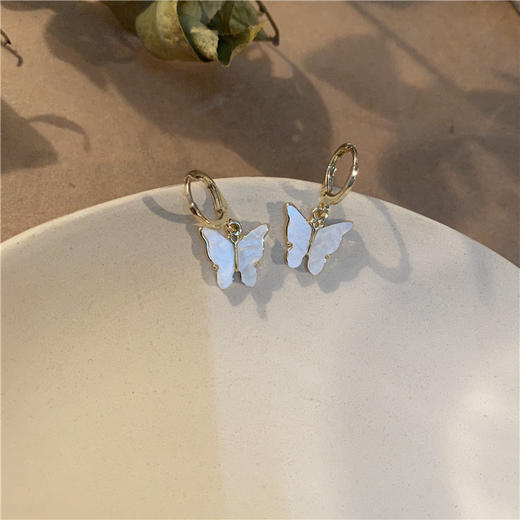 潮炫彩贝壳蝴蝶耳环 耳环森系时尚饰品 商品图3