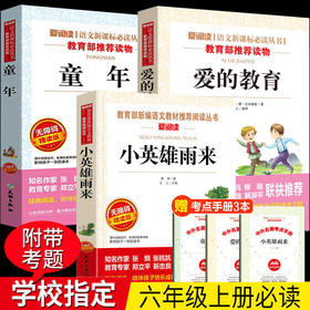 六年级上册必读爱的教育 小英雄雨来 童年书全套3册六年级必读课外书经典书目老师推荐