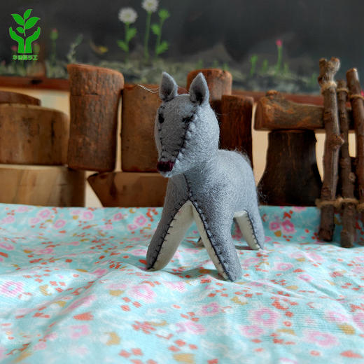 华德福手工静静手工羊毛毡动物童话故事动物狼手工diy材料包