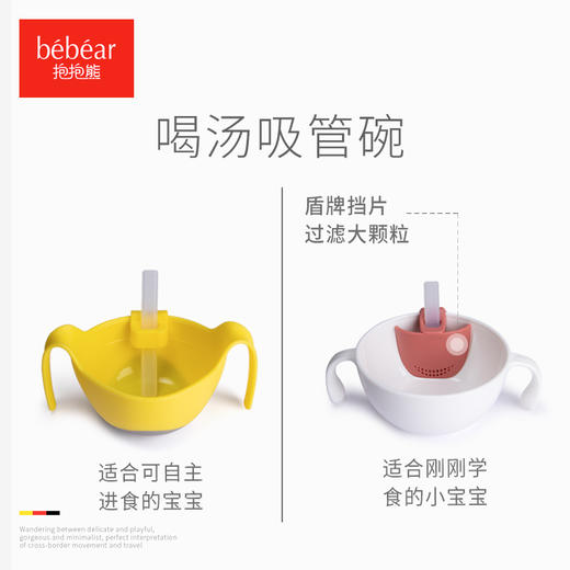 抱抱熊bebear吸管碗三合一碗婴儿宝宝喝汤神器 商品图3