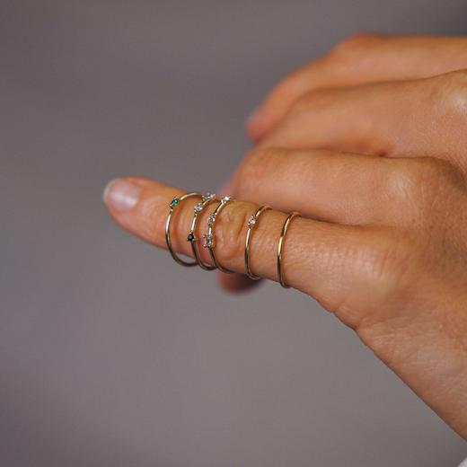 北京仓｜Otiumberg-Birthstone-4月生辰石 9K黄金 钻石 戒指［英国设计师］ 商品图1